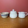 Arabia Finland Ceramic Creamer and Sugar Bowl & Norwood Stoneware Bowl