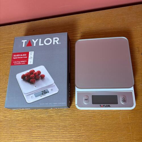 Taylor Silver Glass Digital Kitchen Scale