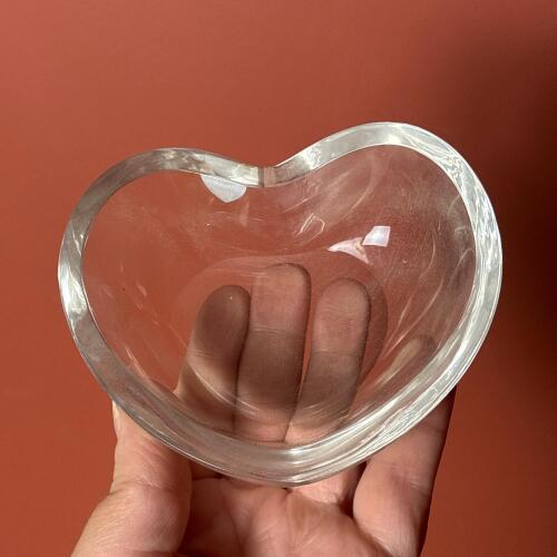 Orrefors Sweden Heart-Shaped Glass Dish