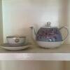 Jackson China Teacups and Saucers with Lusterware Teapot