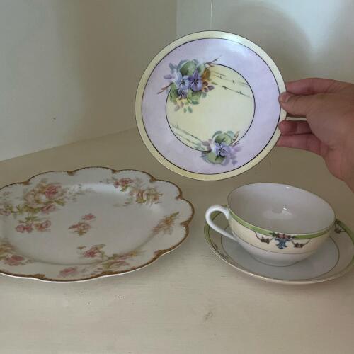 Assorted Porcelain Plates With Teacup with Saucer