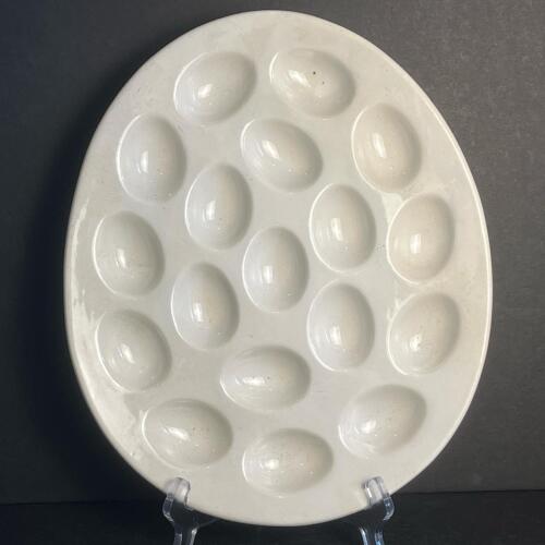 Shenango USA White Ceramic Deviled Egg Platter