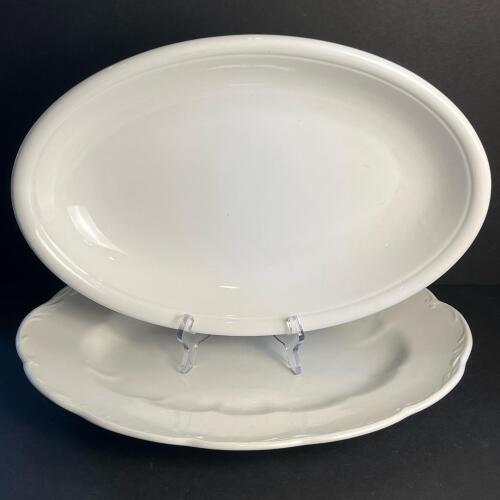 Pair Of Large White Porcelain Dinner/Serving Plates
