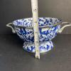 Blue and White Enamelware Colander with Handles - 3