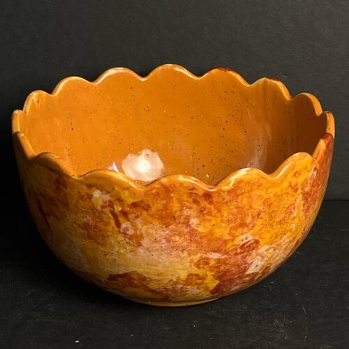 Multicolored Scalloped Edge Bowl