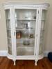 French Provincial Style Curio Cabinet With Glass Doors and Ornate Trim