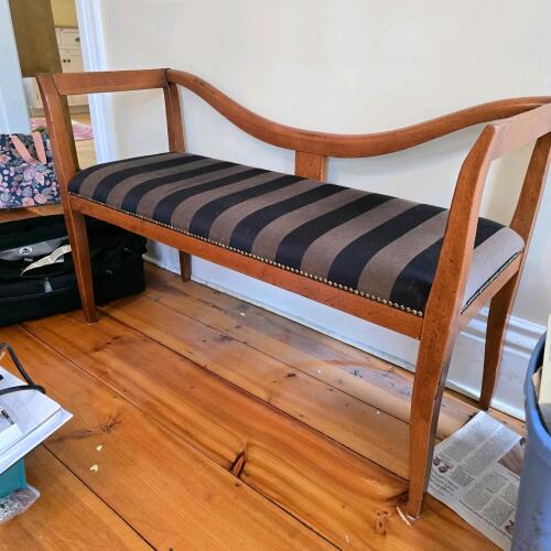 Upholstered Bench in the Manner of Neoclassical Style