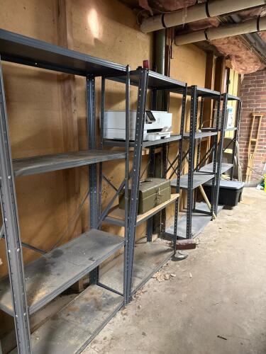 Gray Metal Storage Shelving Units - Contents Optional