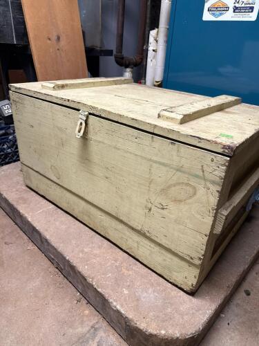 Wood Storage Trunk in Primitive Style