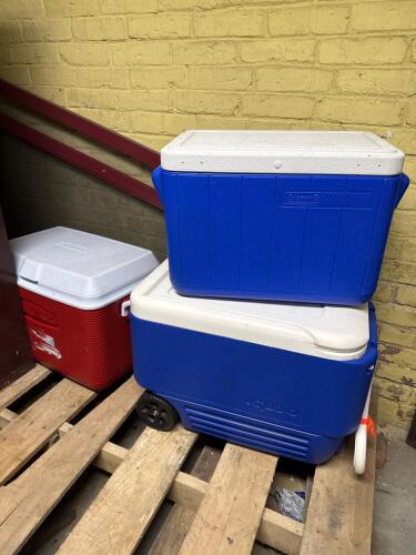 Coolers: Igloo Wheeled, Coleman, and Rubbermaid Chest