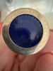 Pair Silver Overlay Cobalt Glass Salt and Pepper Shakers - 3