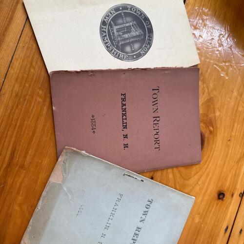 Town Reports Franklin N.H. and Tilton N.H. 1884-1885