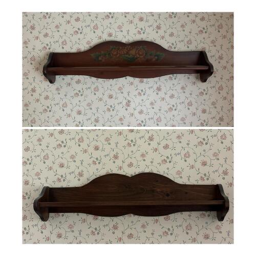 Pair of Vintage-Style Wooden Wall Shelves