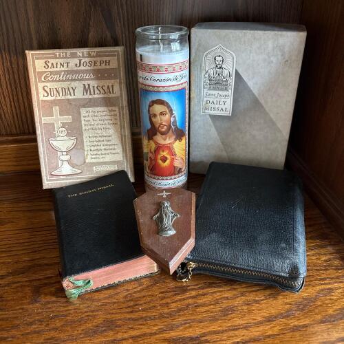 Vintage Catholic Missals and Devotional Items Lot