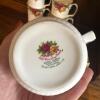 Six Royal Albert Old Country Roses Bone China Mugs and Vase - 6