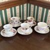Bone China Floral Teacups and Saucers Ten Piece Lot
