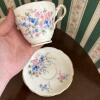 Bone China Floral Teacups and Saucers Ten Piece Lot - 9