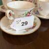 Bone China Floral Teacups and Saucers Ten Piece Lot - 16