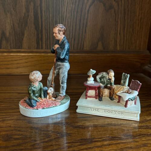 Sebastian Miniatures The First Days of Fall and The Doctor Figurines, Signed