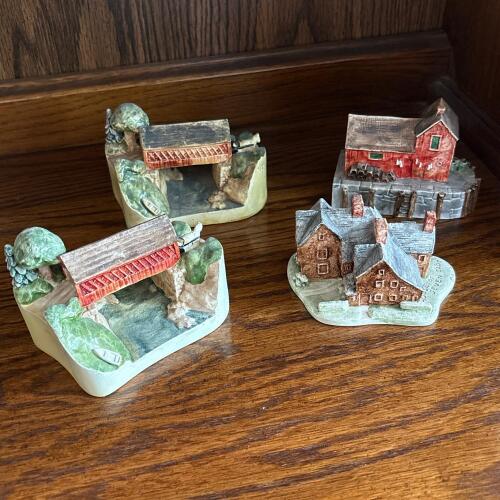 Four Sebastian Miniatures New England Landmark Figurines