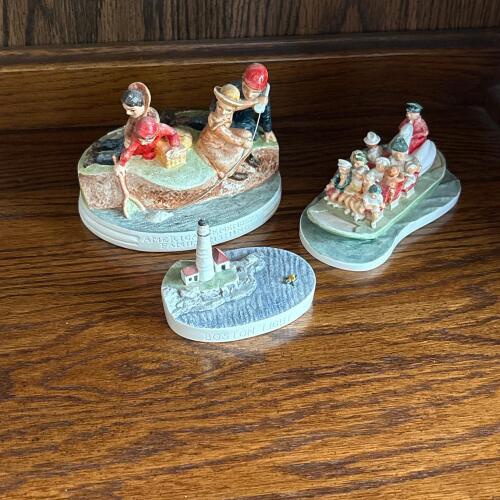Trio of Sebastian Miniatures Boston Scenes Figurines, Signed