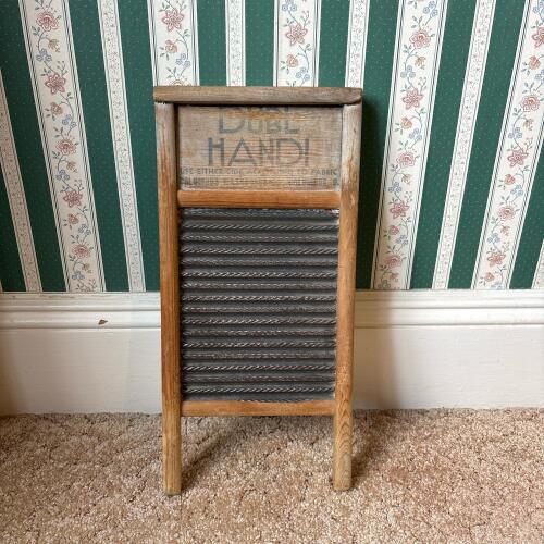 Dubl Handi Vintage Washboard with Metal Scrubbing Surface