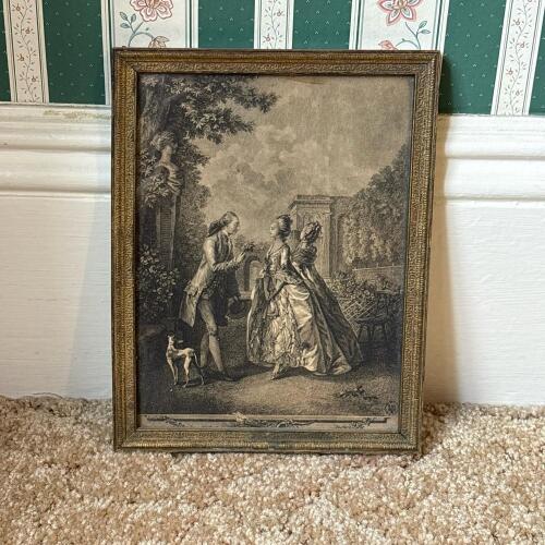 6.75" x 8.75" Reverse Glass Art Print with Gilt Frame