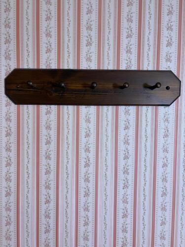Wooden Wall-Mount Coat Rack with Pegs