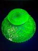 Uranium Glass Pressed Bowl in Diamond Pattern - 2