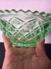 Uranium Glass Pressed Bowl in Diamond Pattern - 5
