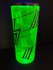 Art Deco-Style Uranium Glass Vase with Silver Overlay