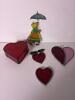 Lot of Stained Glass Suncatchers with Heart-Shaped Jewelry Box - 2