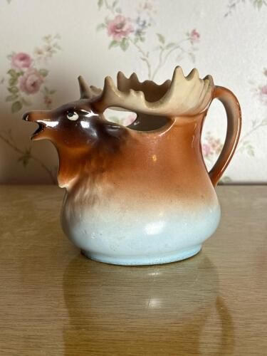 Austrian Moose-Head Majolica-Style Creamer Jug