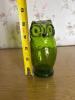 Small Green Textured Glass Owl Figurine - 2