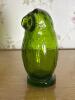 Small Green Textured Glass Owl Figurine - 3