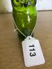 Small Green Textured Glass Owl Figurine - 7
