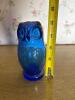 Small Cobalt Blue Art Glass Owl Figurine - 2