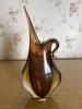 Murano-Style Art Glass Swan Neck Ewer Vase