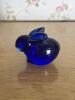 Miniature Cobalt Blue Glass Bunny Figurine