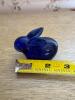 Miniature Cobalt Blue Glass Bunny Figurine - 2