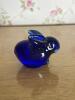 Miniature Cobalt Blue Glass Bunny Figurine - 3