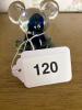 Miniature Glass Mouse Figurine With Swirled Blue and Green Accents - 6
