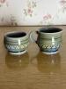Irish Shamrock Pottery Creamer and Sugar Bowl Set