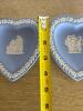 Two Wedgwood Blue Jasperware Heart-Shaped Dishes - 2