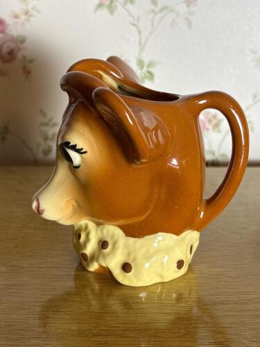 Small Vintage Deer Head Ceramic Creamer Pitcher
