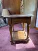 Oval Oak One-Drawer Side Table with Shelf, Traditional Style - 4