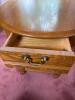 Oval Oak One-Drawer Side Table with Shelf, Traditional Style - 8