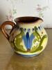 Hand-Painted Folk Art Pottery Jug with Floral Decor - 2