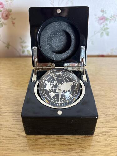 Mag Globe Clock in Black Hinged Box with Frame
