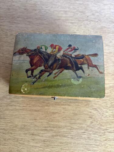 Swiss Horse Racing Theme Wooden Music Box